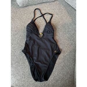 Black St. John Swim Halter Swimsuit 4
